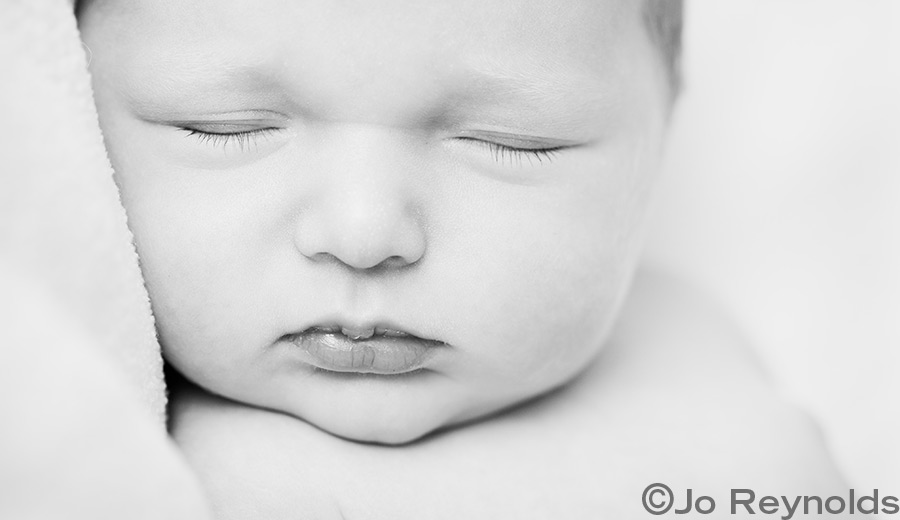 Black and White Newborn Portrait